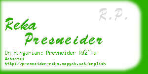 reka presneider business card